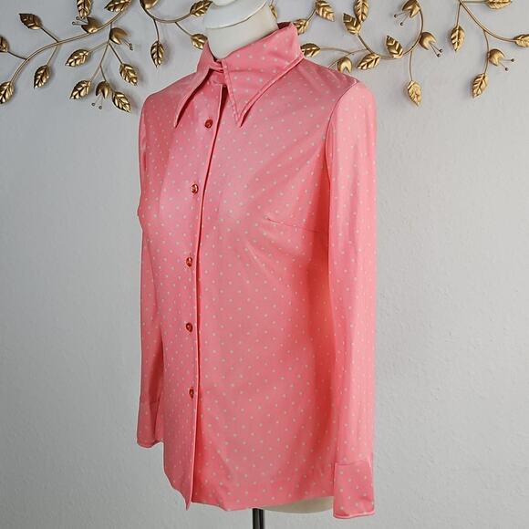Vintage Jantzen Polka-Dot Shirt Size Medium - Picture 2 of 8